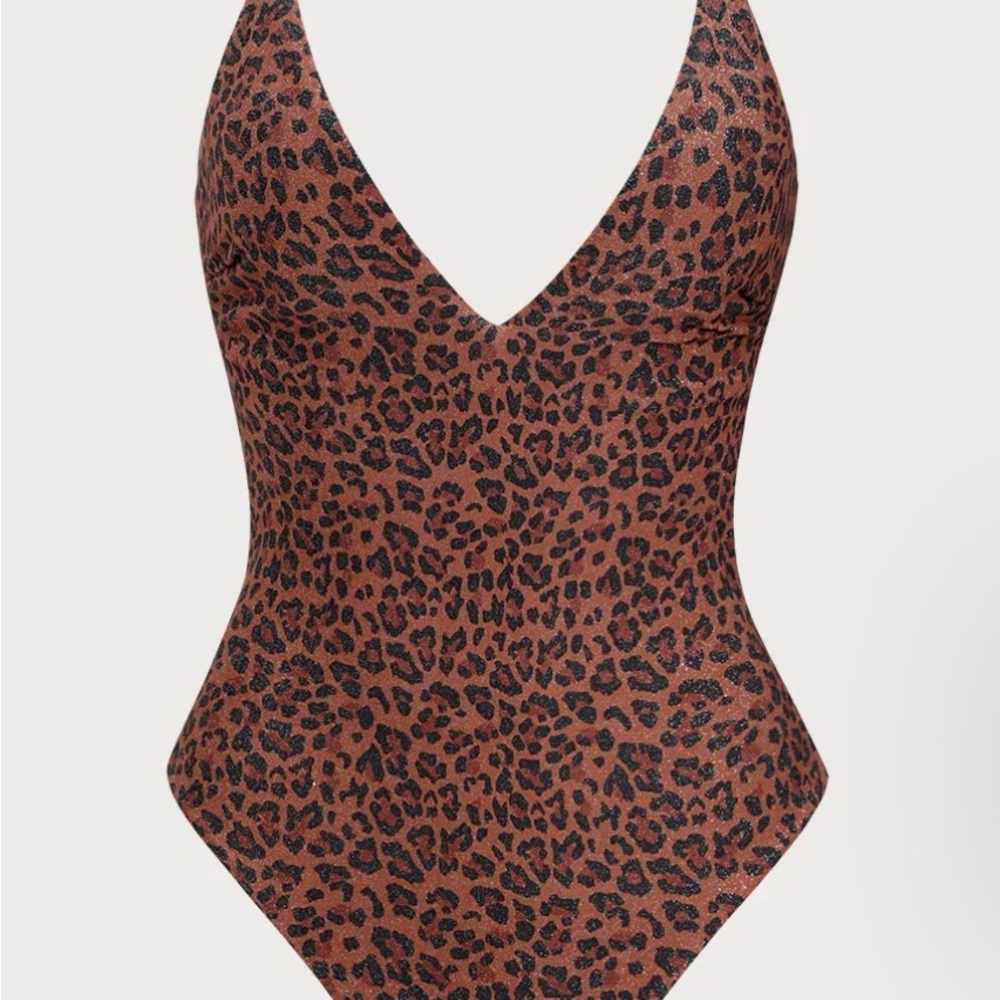 Leopard Print Brown One-Piece Swimsuit — image 3 of 5
